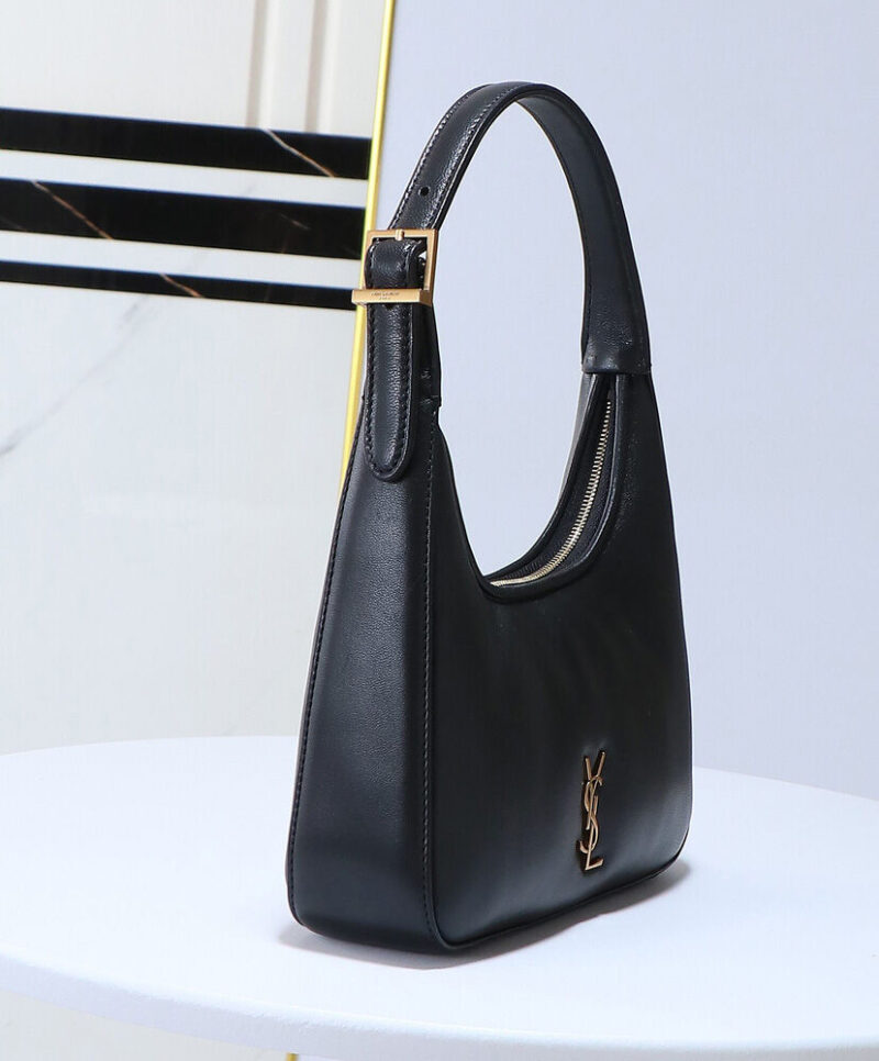 Saint Laurent Calypso Mini Hobo In Plunged Lambskin 791484 Black